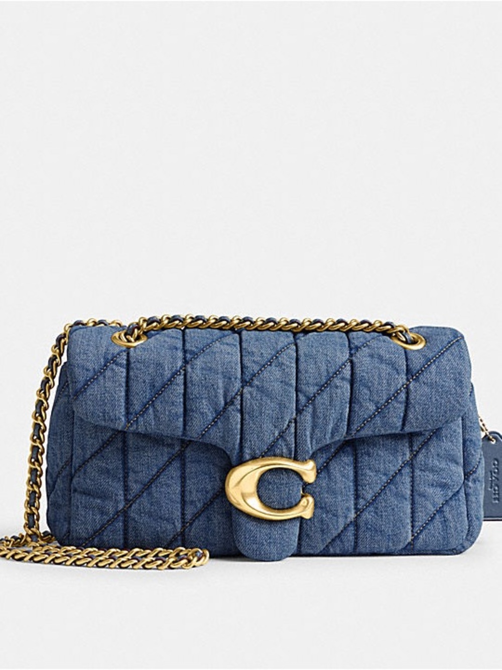 COACH Tabby 26 Quilted Denim Shoulder Bag in Blue